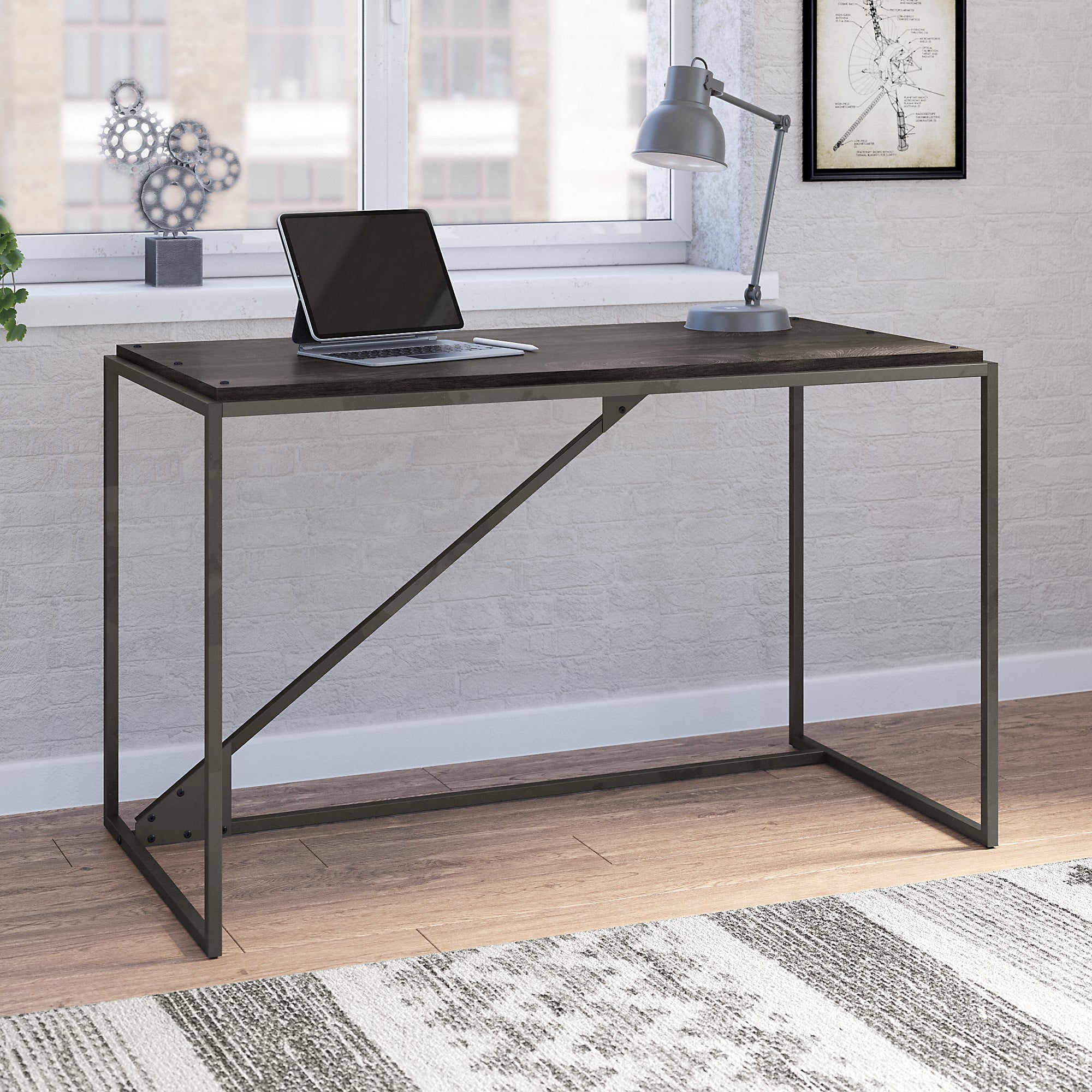Bush Furniture Refinery 50W Industrial Desk, Gray/Brown