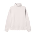 thumbnail image 7 of Lenpel Sweatshirts for Women Fall Mock Neck Long Sleeve Tops Oversized Solid Color Casual Loose Warm Pullover(White,Medium), 7 of 7