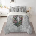 thumbnail image 2 of Homewish Retro Medieval Knight Bedding Comforter Set 7pcs for Boys Girls,Vintage Soldier Sword Queen Bedding Sets Super Cozy,Chic Floral Flower Queen Sheet Sets,Lightweight Room Decor,Reversible, 2 of 8