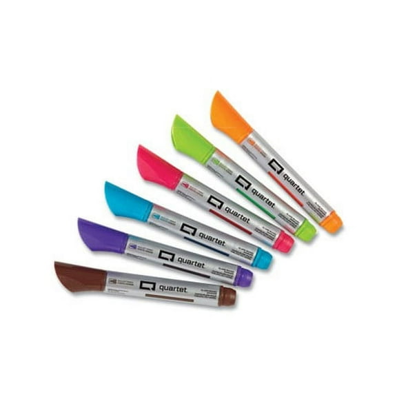 Premium Glass Board Dry Erase Marker Medium Bullet Tip, Assorted Colors, 6/Pack