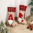 thumbnail image 5 of Christmas Stockings, 18 Inches Burlap Buffalo Plaid Stockings with Sweden Gnomes Family Christmas Stocking for Xmas Home Decor, Christmas Decorations, 5 of 6