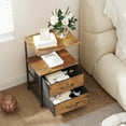 thumbnail image 7 of HOMEKOKO Nightstand with Drawers And Storage Shelf, Rustic Brown, 7 of 7