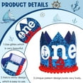 thumbnail image 6 of 1st Birthday Hat - Glitter Crown, Nautical Theme First Birthday Decoration Sapphire Blue, One Year Old Party Supplies Favors Photo Booth Props, 6 of 7