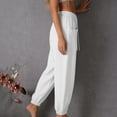 thumbnail image 6 of BUIGTTKLOP Cotton Linen Joggers for Women Tapered Leg Summer Casual Drawstring Elastic Waist Lightweight Jogger Pants, 6 of 6