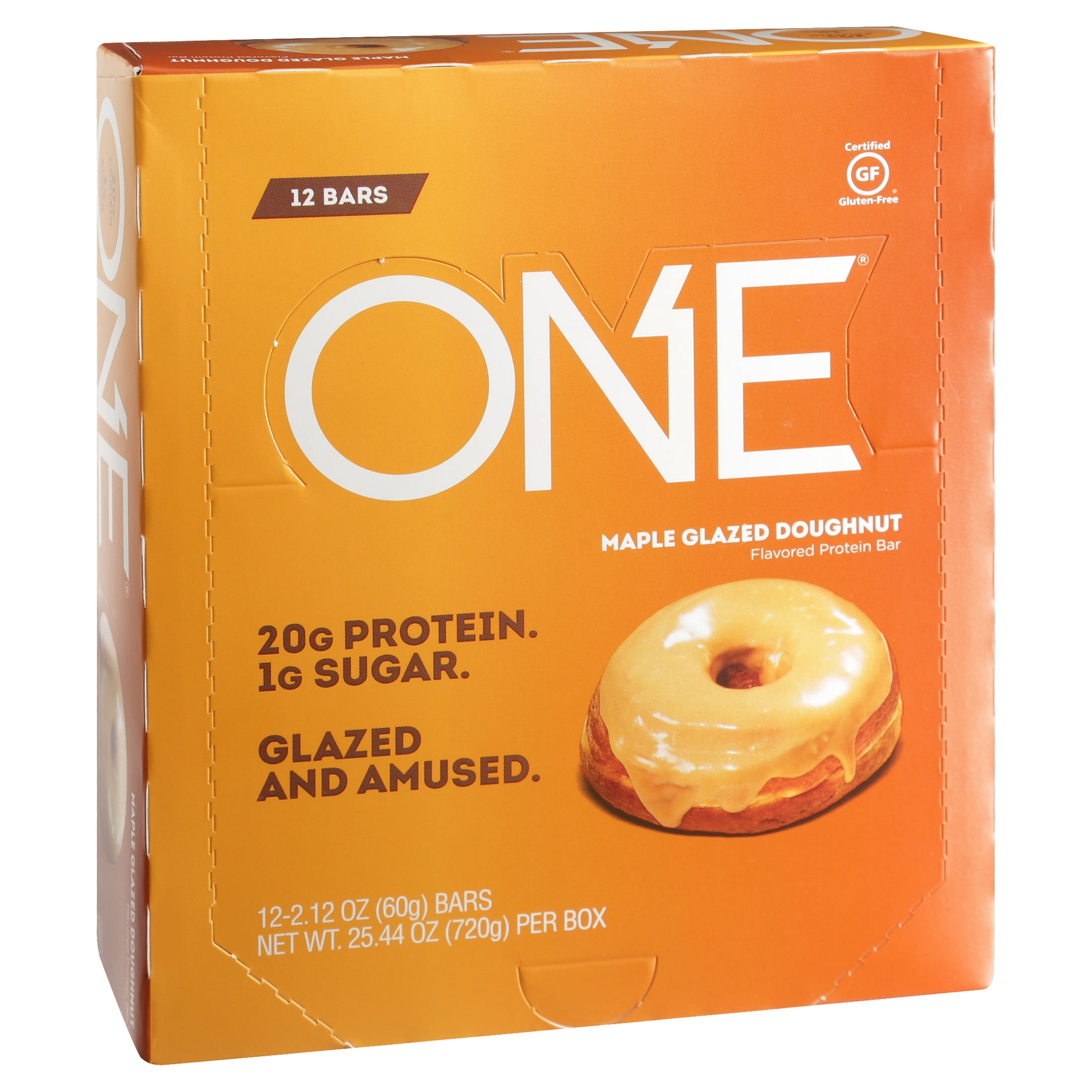ONE Brands Protein Supplement Bar, Maple Glazed Doughnut, 20g Protein, 12 Count