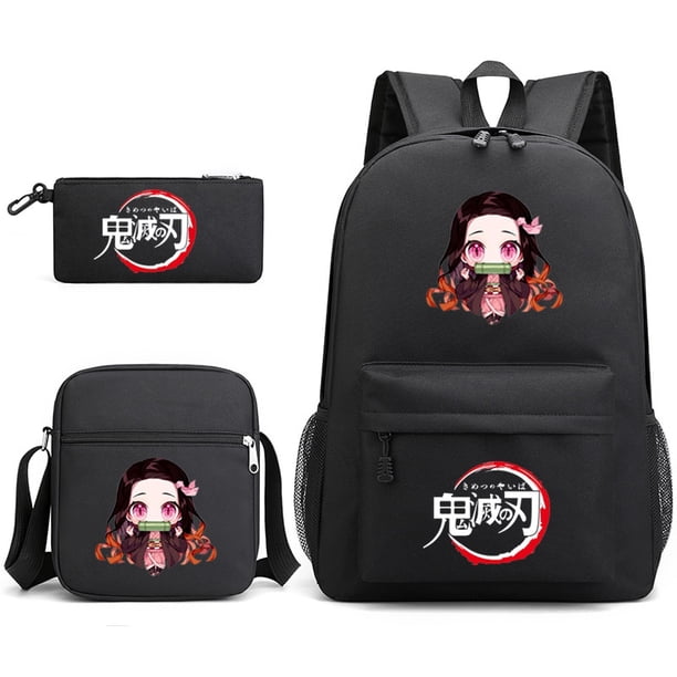 Demon Slayer Anime 3Pcs/Set Backpack Nezuko Student School Shoulder Bag Kids Cute Travel Backpack Children Birthday Gifts