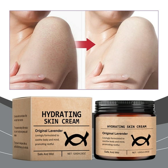 Crema Hidratante para la Piel de Lavanda 120g - Loción corporal nutritiva antienvejecimiento - Repara la piel dañada, fortalece la barrera, reduce las arrugas, hidratación duradera para un sueño