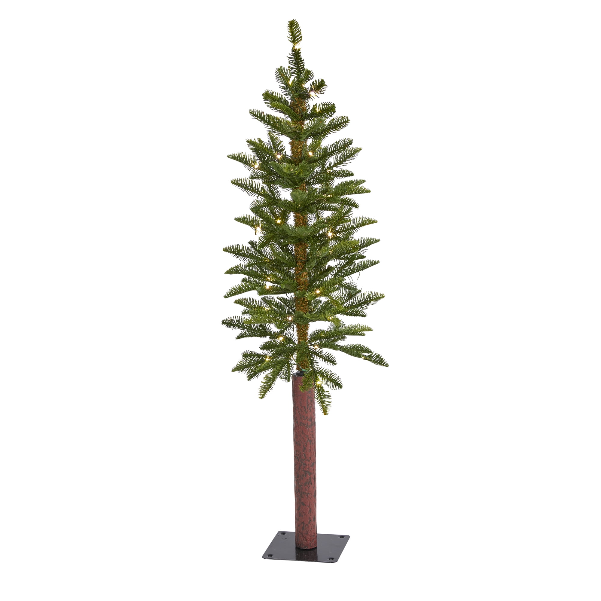 Nearly Natural 4" Alaskan Alpine Artificial Christmas Tree with 50