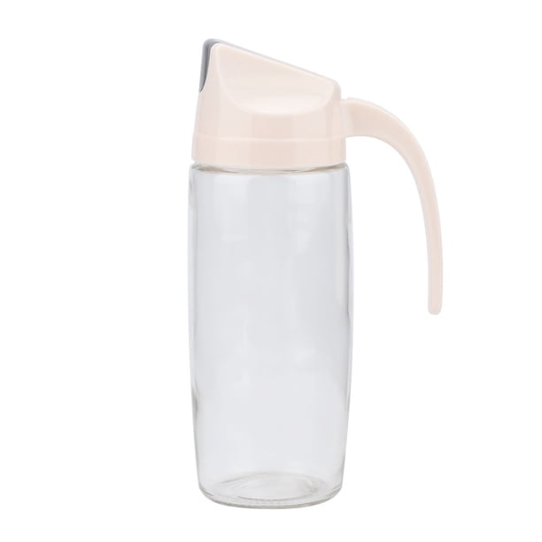 Olla de aceite de vidrio a prueba de fugas, botella dispensadora de aceite de vidrio Dispensador de aceite de oliva Lata de aceite transparente Parte superior de la línea