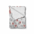 thumbnail image 2 of Geometric Soft Flannel Fleece Throw Blanket, Pattern of Red Grey White Triangles Geometric Contemporary Art, Cozy Plush for Indoor and Outdoor Use, 60" x 80", Dried Rose and Pale Grey, by Ambesonne, 2 of 6