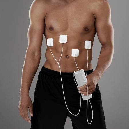 Pure Enrichment PurePulse TENS Electronic Pulse Stimulator Featuring Comprehensive LCD Screen, 6 Programs, 3 Massage Settings, and 2 Channels - Includes 4 AAA Batteries + 4 Reusable Electrode Pads