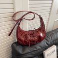 thumbnail image 1 of Bolso de hombro de media luna para mujer bolso de mano sencillo bolso de mano con lazo pequeño de PU bolso Hobo elegante, 1 of 9