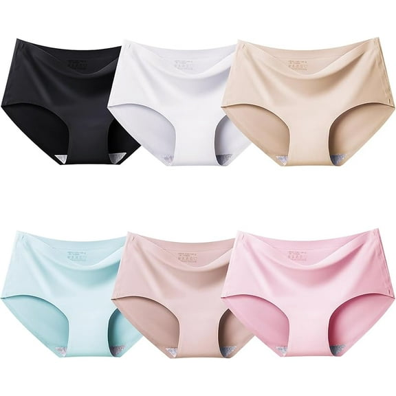 Teen Girls Seamless Underwear No Show Panties Pack of 6 Invisible Briefs