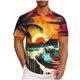 thumbnail image 2 of Blusa y camisa de manga corta con cuello vuelto para hombre, blusa informal de moda con cuello vuelto, blusa estampada de manga corta con botones, blusa de poliéster para hombre, 2 of 6