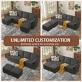 thumbnail image 3 of Pingliang Home Corduroy Sectional Sofa with Double Ottomans, Modern Modular Sofa Couch with Storage,4 Seat U-Shaped Couch Sofa for Living Room, Apartment, APT,Office,Studio,Dark Gray, 3 of 8
