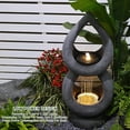 thumbnail image 4 of Water Fountain 2 Tired Modern Indoor Floor Standing Outdoor Fountain with Lights for Garden Patio Backyard Porch Home Art Decor, 4 of 7
