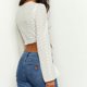 thumbnail image 5 of Cárdigan de algodón para mujer cuello cuadrado parte superior suave versátil para fiestas vacaciones citas FLhrweasw Nuevo, 5 of 7