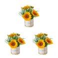 thumbnail image 1 of relayinert Simulation Flower Set Low Maintenance Easy To Clean Fake Peony Silk Hydrangea Flower Silk Artificial Flowers With Vase sunflowers 3Set, 1 of 6