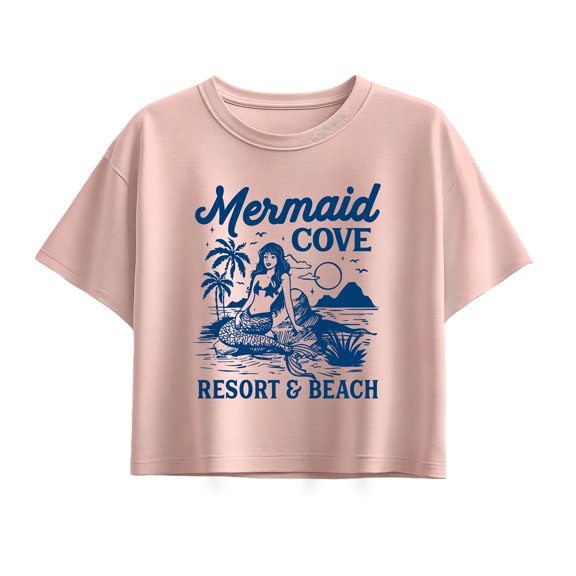 Instant Message - Mermaid Cove Short Sleeve Boxy Graphic T-Shirt