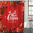 thumbnail image 2 of FMSHPON Merry Christmas Happy New Year 4 Piece Bathroom Set Shower Curtain Bath Rug Contour Mat and Toilet Lid Cover, 2 of 8