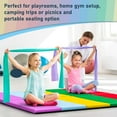 thumbnail image 6 of Betterhood 5-Panel Folding Gymnastics Mats for Tumbling, 79"x32"x1.5" Exercise Mats W/Hook & Loop, Non-Slip Bottom & Carrying Handles, Rainbow Gym Mats for Kids, Tumbling Mats for Home, 6 of 7