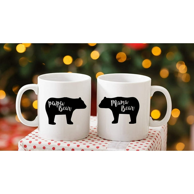 Mama Bear, Papa Bear Couples Mug - Funny Couple Mug - (2) 11OZ Coffee Mug -  Funny Mug Set - Mugs For boyfriend and Girlfriend and Husband and wife - By  