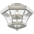 thumbnail image 2 of 3 Light Brushed Nickel Ceiling Light fixture with Clear Beveled Glass Shade, 2 of 6