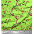 thumbnail image 1 of Soimoi Rayon Crepe Fabric Snake,Leaves & Blossom Floral Print Fabric by Yard 46 Inch Wide, 1 of 1