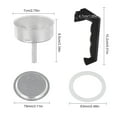 thumbnail image 1 of Espresso Coffee Moka Pot Replacement Parts Handle,Gasket Seal,Funnel,Filter, 1 of 9