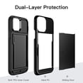 thumbnail image 3 of JETech Wallet Case for iPhone 12/12 Pro 6.1-Inch with Card Holder, Dual Layer Shockproof Protective Phone Cover, Sliding Hidden Slot (Black), 3 of 7