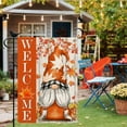 thumbnail image 2 of Hello Fall Gnome Small Garden Flag 12.5×18 Inch Double Sided Burlap Welcome Pumpkin Chrysanthemum Banner Outside Vertical Holiday Yard Flag, 2 of 6