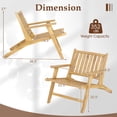 thumbnail image 3 of Gymax 4PCS Teak Wood Outdoor Reclining Chair w/ Comfortable Backrest & Armrests, 3 of 10