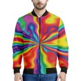 thumbnail image 3 of Chaqueta con cremallera con patrón psicodélico abstracto para hombre, chaqueta holgada informal de manga larga con estampado 3D colorido para otoño, ropa de calle, 3 of 5