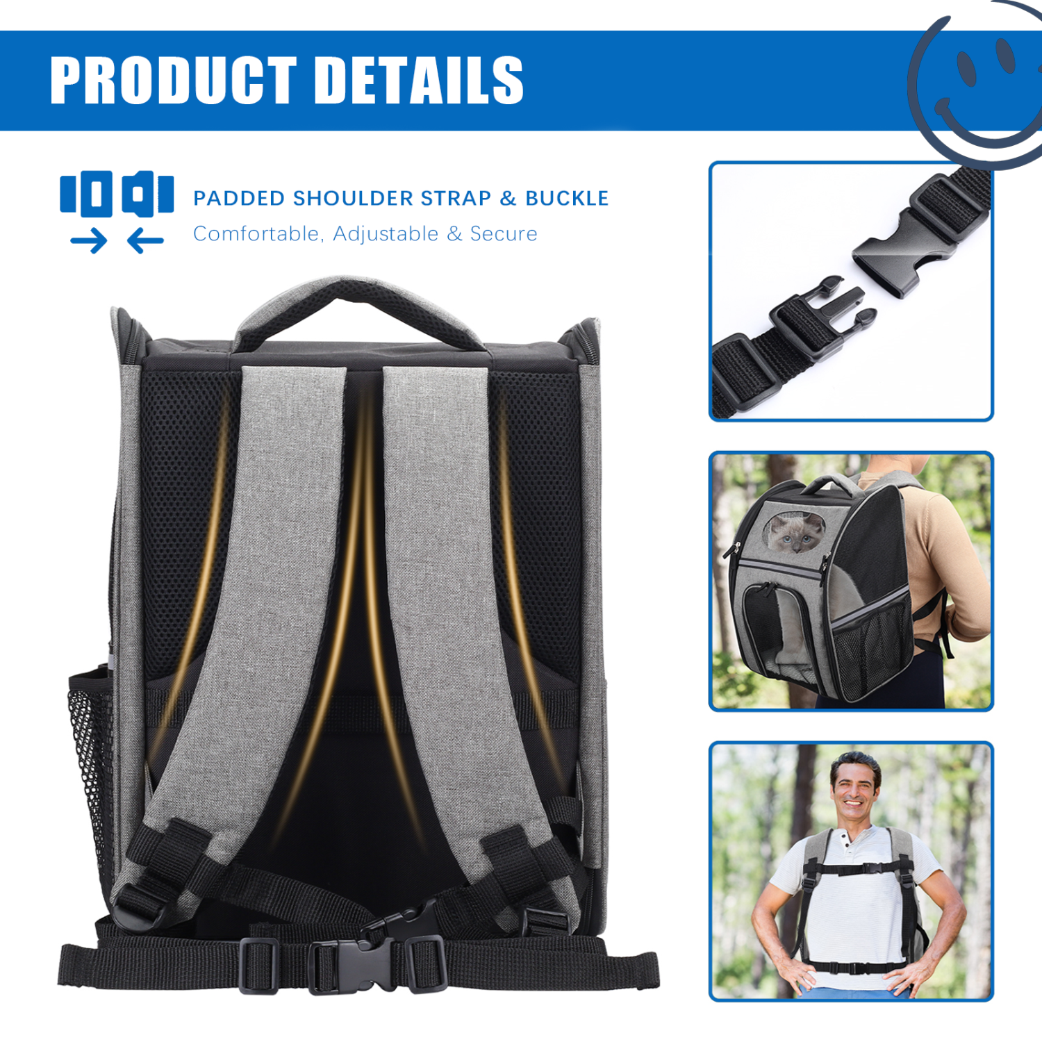 Pefilos 16" Pet Carriers for Cats and Dogs Traveler Bubble Backpack with Safety Features and Cushion Back Support, Black Pefilos 16" Pet Carriers for Cats and Dogs Traveler Bubble Backpack with Safety Features and Cushion Back Support, Black