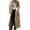 Khaki, variant on Spring Fall Long Sleeved Women Casual Faux Suede Coat Double Breasted Long Trench Coat with Belt