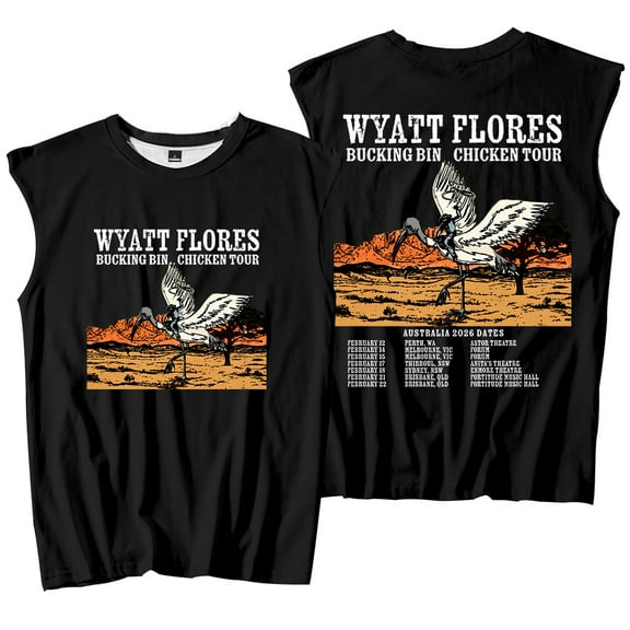 Wyatt Flores Bucking Bin Chicken Tour 2026 Merch Tank Tops Sleeveless Sport Vest Women Men Outdoor Sportwear