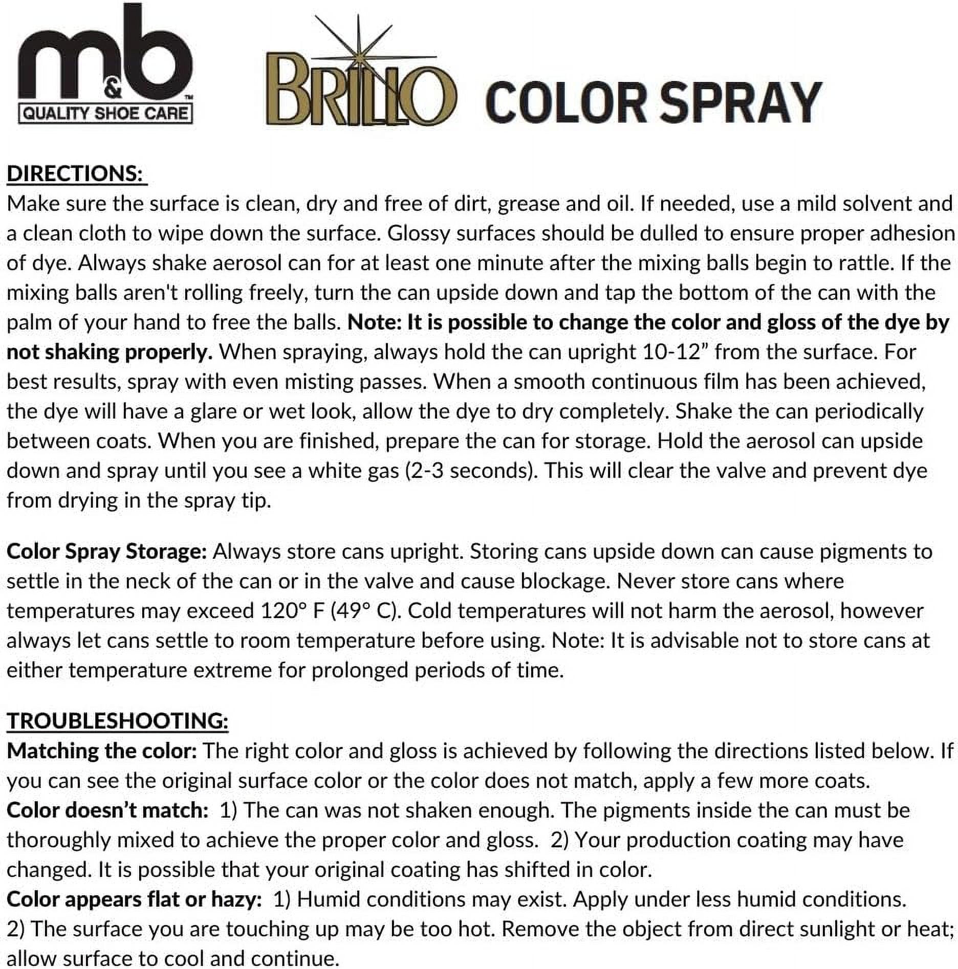 Moneysworth & Best Brillo Leather Color Spray - Chocolate
