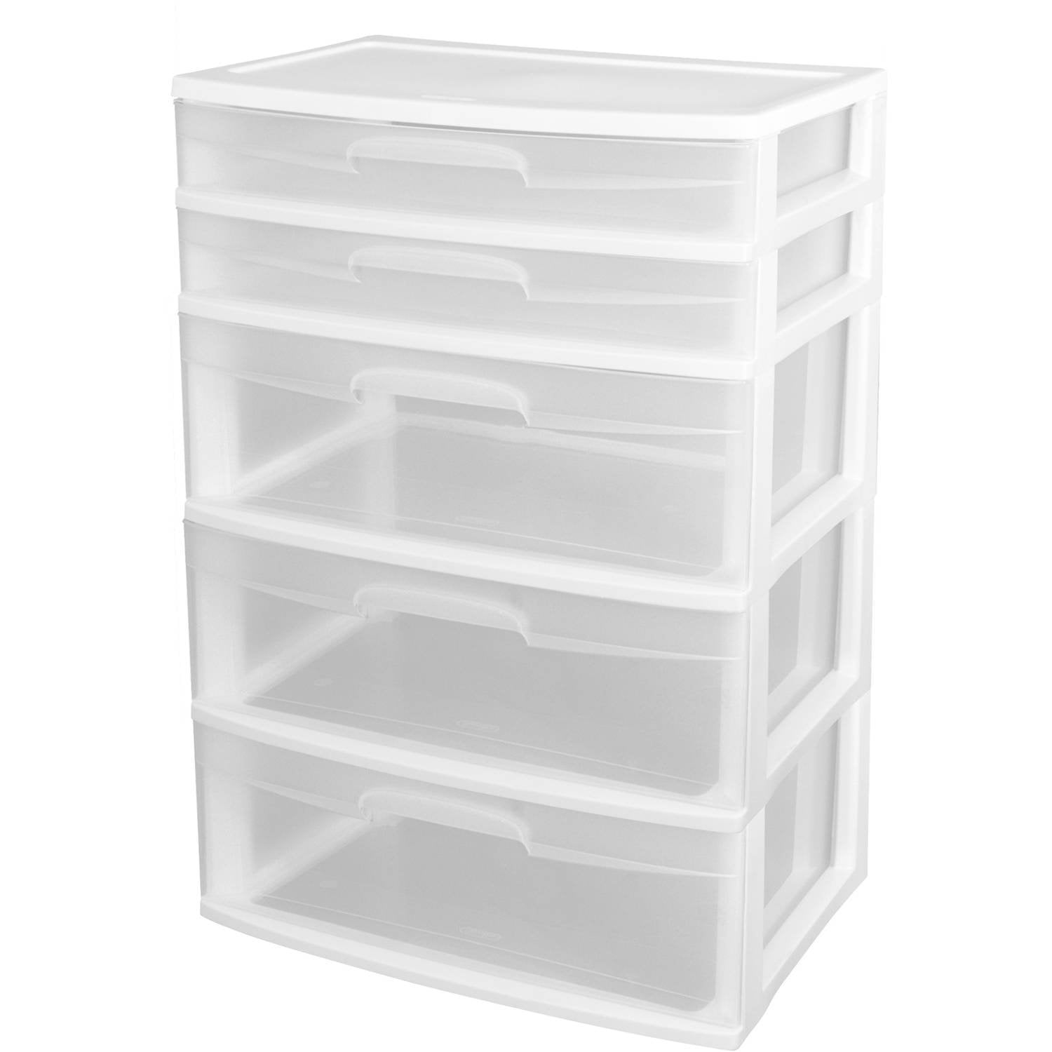5 Drawer Wide Tower Plastic Storage Cabinet Organization White 1 5 Drawer Wide Tower Plastic Storage Cabinet Organization White 1 By Sterilite