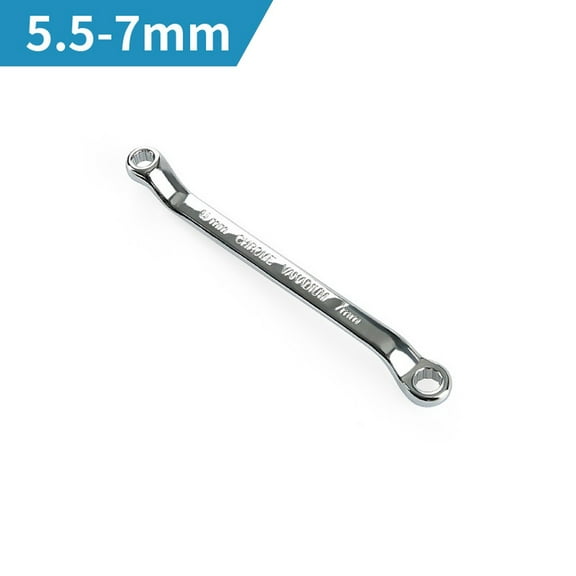 Offset Box End Wrench Hand Tools Carbon Steel Double Ring End Wrench Long Metric 45-Degree Resistance Spanners