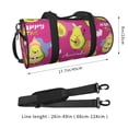 thumbnail image 4 of Xecao Pink Green Avocado print Round Travel Duffel Bag is a foldable gym bag with an inner pocket, perfect for travel sports, 4 of 8