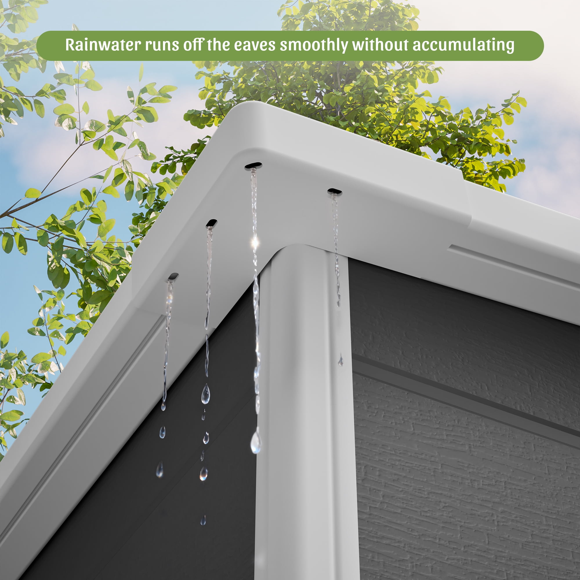 5 x 3 FT Resin Outdoor Storage Shed with Floor, Garden Plastic Shed with Lockable Door & Window for Backyard, Patio, Lawn