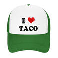 thumbnail image 2 of I Heart Taco Love Food Funny Trucker Hat Baseball Cap Unisex Green, 2 of 5