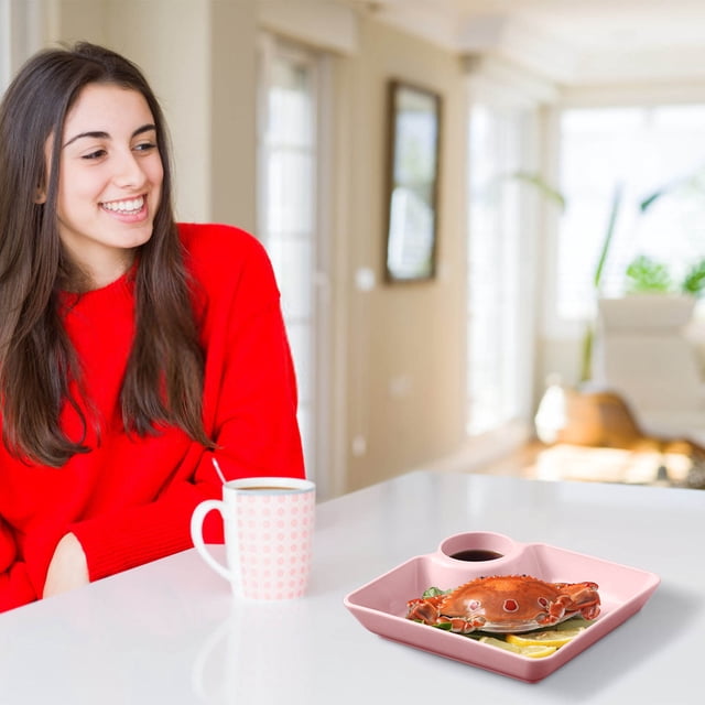 Xihbxyly Bandeja para Dumplings, Elegante Plato de Plástico de Gran Capacidad, Diseño Duradero y Fácil de Limpiar, Opción Versátil para Servir Alimentos, Ideal para Refrigerios y Comidas con Frutas,