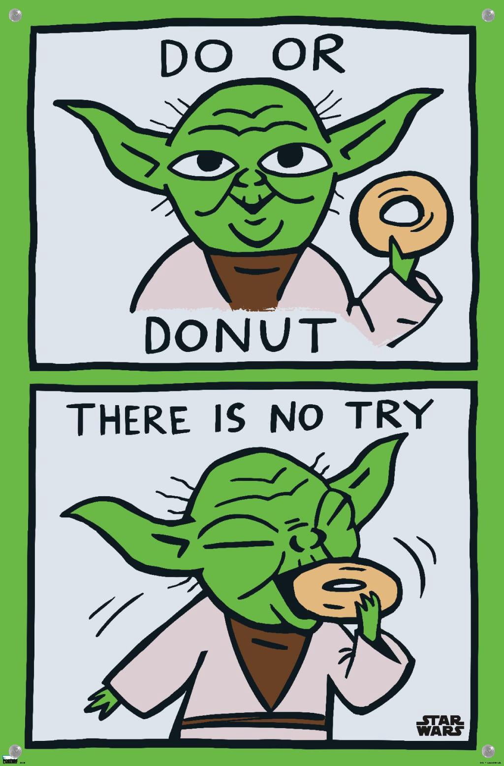 Star Wars: Saga - Yoda Donut Wall Poster with Pushpins, 14.725" x 22.375"