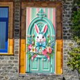 thumbnail image 2 of Binwennn Monkey Banner for Party Easter Door Curtain Colorful Spring Bunny Egg Design Polyester Fabric, 2 of 4