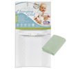 LA Baby [Combo Pack] Contoured Waterproof Diaper Changing Pad, 32" with Bonus Washable Mint Terry Cover, Mint