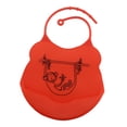 thumbnail image 4 of Los Baberos Impermeables Bebé Niño Silicón con Enrollan para Arriba Limpian Mono_rojo perfecl Baberos para niños pequeños para comer, 4 of 7