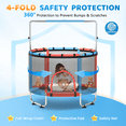 thumbnail image 4 of FEMCHIC 55" Kids Trampoline w/ Net, Trampoline for Kids Age 3-10, Indoor Outdoor Adjustable Small Trampoline for Toddler w/ Swing and Basketball Hoop 400LBS, Red & Blue, 4 of 10