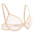 thumbnail image 5 of Wingslove Women's Sexy Sheer Bra Unlined Underwire Support See Through Everyday Bra with Silicone Nipple, Nude 36D, 5 of 6
