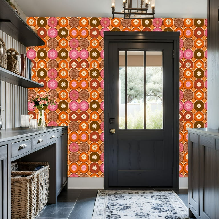 Peel and Stick Wallpaper Contact Paper 70 s Retro 60s 70s